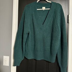 a new day Teal V-Neck Sweater small